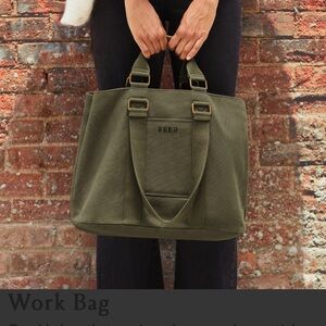 FEED Canvas Work Tote Laptop Bag Army Green